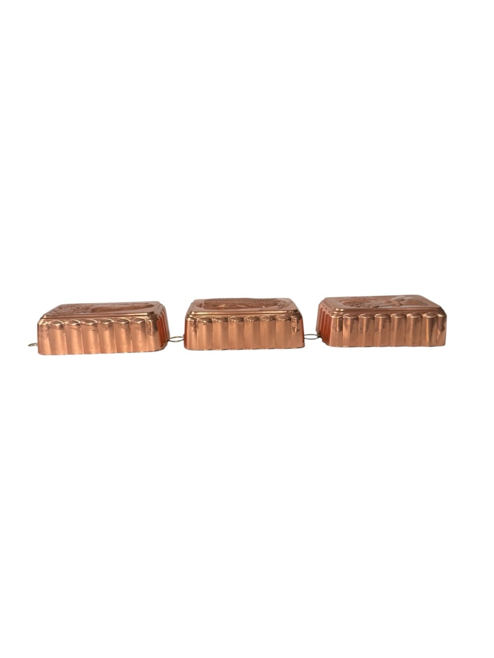 Vintage Copper Loaf Mold Pans - Carrot, Wheat, Corn - Picture 10 of 10